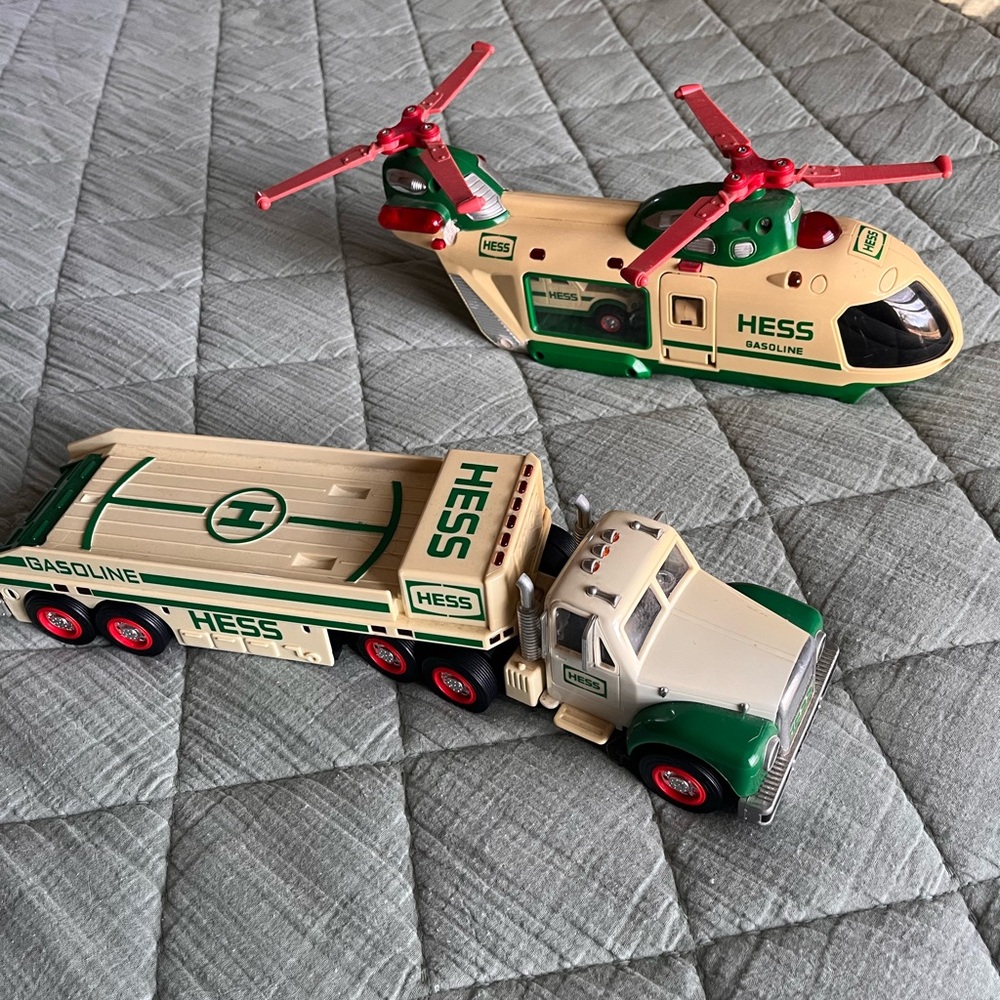 Hess Toy Truck and Helicopter Set